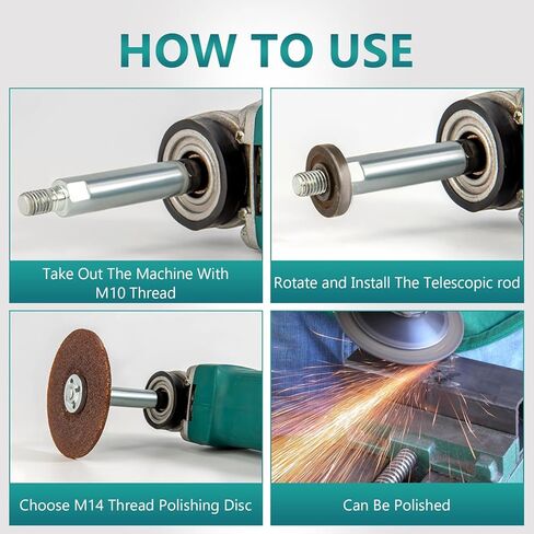5/8"-11 thread angle grinder extension shaft set connecting rotary rod car polishing adapter of 2 PCs, 3.15 inch in Kuwait