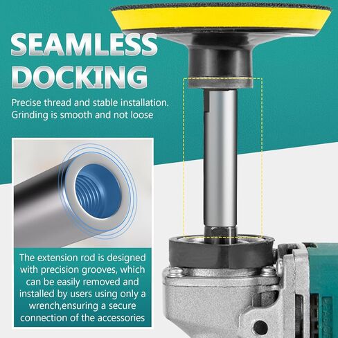 5/8"-11 thread angle grinder extension shaft set connecting rotary rod car polishing adapter of 2 PCs, 3.15 inch in Kuwait