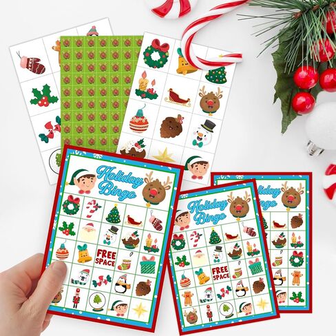 Christmas Bingo Party Games - Christmas Party Games for Women - 24 Players - Christmas Party Supplies Christmas Activities - Party Favor Gifts for Women Family Activities - L535 in Saudi Arabia