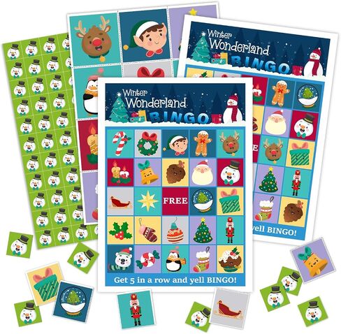 Christmas Bingo Party Games - Christmas Party Games for Women - 24 Players - Christmas Party Supplies Christmas Activities - Party Favor Gifts for Women Family Activities - L535 in Saudi Arabia