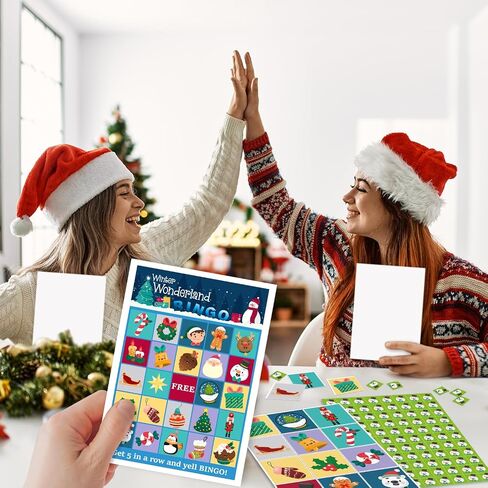 Christmas Bingo Party Games - Christmas Party Games for Women - 24 Players - Christmas Party Supplies Christmas Activities - Party Favor Gifts for Women Family Activities - L535 in Saudi Arabia