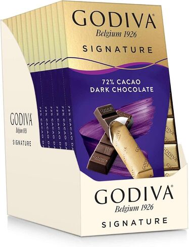 Godiva Chocolatier Chocolate Signature Mini Bars,72% Cacao Dark, 3.1 Ounce (Pack of 12) in Saudi Arabia