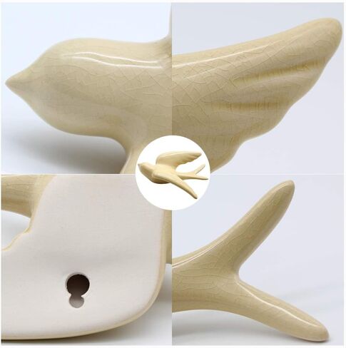 Dorlotou السيراميك شنقا يبتلع العصفور الطيور ديكور الحائط الديكور 3D النمط الأوروبي الرجعية حجم واحد متعدد الألوان لغرفة الطعام المعيشة (مجموعة) in Kuwait