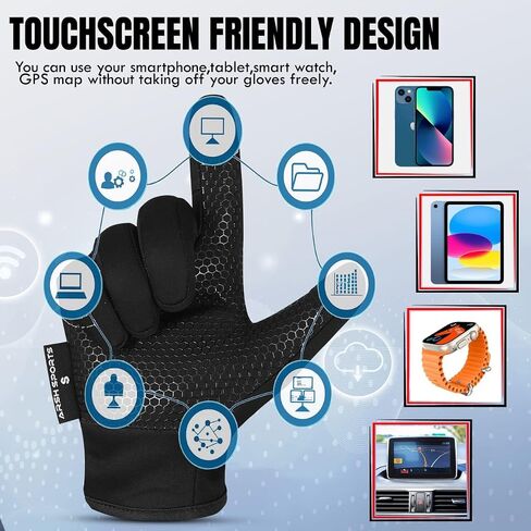 Winter Gloves for Men Women,Windproof Touchscreen Anti-Slip Cold Weather Warm Gloves for Cycling,Driving,Running in Saudi Arabia