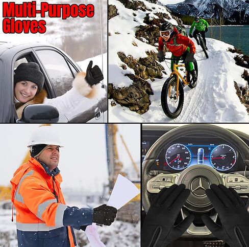 Winter Gloves for Men Women,Windproof Touchscreen Anti-Slip Cold Weather Warm Gloves for Cycling,Driving,Running in Saudi Arabia