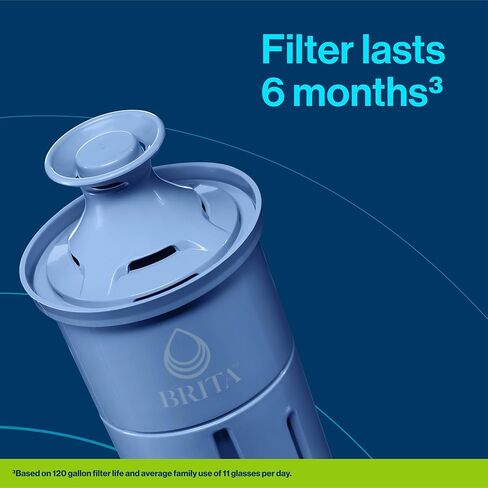 موزع مياه كبير UltraMax من Brita مزود بفلتر Elite، خالٍ من مادة BPA، يقلل 99% من الرصاص، ويدوم ستة أشهر أو 120 جالونًا، يتضمن فلترًا واحدًا، وإكسسوارات المطبخ، كبير - 27 كوبًا in Kuwait
