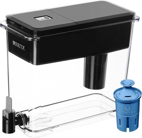 موزع مياه كبير UltraMax من Brita مزود بفلتر Elite، خالٍ من مادة BPA، يقلل 99% من الرصاص، ويدوم ستة أشهر أو 120 جالونًا، يتضمن فلترًا واحدًا، وإكسسوارات المطبخ، كبير - 27 كوبًا in Saudi Arabia