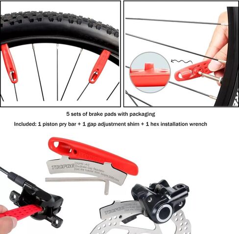 5 أزواج من وسادات الفرامل القرصية من TOOPRE مع أدوات التثبيت - متوافقة مع فرامل Shimano وTektro، متينة وهادئة، وسهلة التركيب - مثالية للدراجات الجبلية والطرق in Kuwait