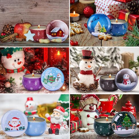 12PCS Christmas Scented Candles Gift for Women- Aromatherapy Candle for Home Scented-3.4oz Soy Wax Birthday Gifts Christmas Presents for Mother Friend Wife Sister Xmas, Christmas Decorations in Saudi Arabia