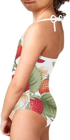 Cute Backless One Piece Swimsuits for Girls Adjustable Halter Strap Bathing Suit Beach Swimwear for Girls in Saudi Arabia