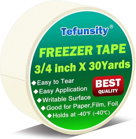 Freezer Tape Write-On, 3/4 Inch x 30 Yards, Writable Surface， Working Under Low Temperature,White Single Roll… in Saudi Arabia