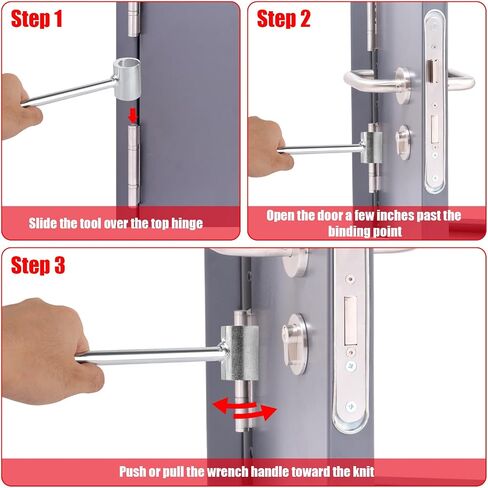 Hinges Gaps Adjusting Wrench, 0.55-0.71in Steel Door Hinge Adjustment Tool with Cotton Thread Gloves Hinge Clearance Adjustment Tool Door Hinge Repair Spanner Practical Tools in Saudi Arabia