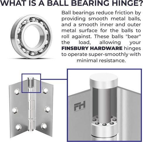 Solid Brass Chrome Door Hinge Heavy Duty Ball Bearing Shiny Silver 3.5 x 3.5 Inch - Set of 3 Hinges (Polished Chrome) in Saudi Arabia
