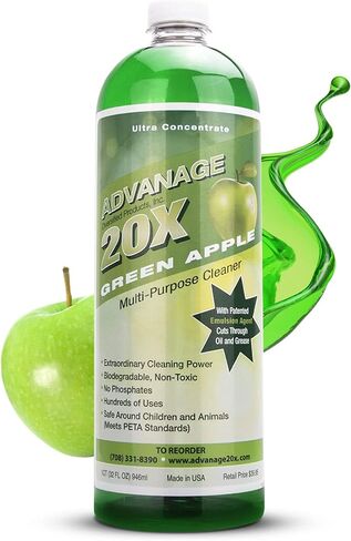 All Purpose Cleaner Concentrate - Advanage 20X The Wonder Cleaner Green Apple for All Surfaces Around The Home, Oil and Grease | Multipurpose Cleaner For All Household Cleaning Needs | 32Oz in Saudi Arabia