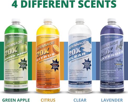 All Purpose Cleaner Concentrate - Advanage 20X The Wonder Cleaner Green Apple for All Surfaces Around The Home, Oil and Grease | Multipurpose Cleaner For All Household Cleaning Needs | 32Oz in Saudi Arabia