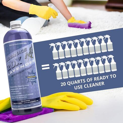 All Purpose Cleaner Concentrate - Advanage 20X The Wonder Cleaner Green Apple for All Surfaces Around The Home, Oil and Grease | Multipurpose Cleaner For All Household Cleaning Needs | 32Oz in Saudi Arabia