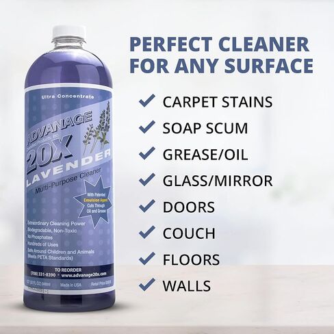 All Purpose Cleaner Concentrate - Advanage 20X The Wonder Cleaner Green Apple for All Surfaces Around The Home, Oil and Grease | Multipurpose Cleaner For All Household Cleaning Needs | 32Oz in Saudi Arabia