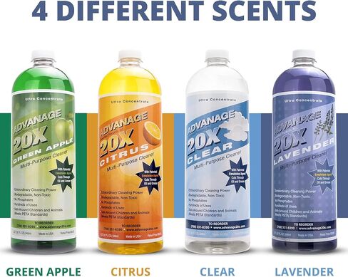 All Purpose Cleaner Concentrate - Advanage 20X The Wonder Cleaner Green Apple for All Surfaces Around The Home, Oil and Grease | Multipurpose Cleaner For All Household Cleaning Needs | 32Oz in Saudi Arabia