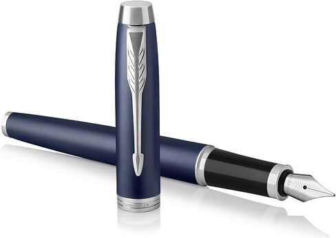 PARKER IM Fountain Pen, Premium Warm Silver, Fine Nib with Blue Ink Refill (1931684) in Saudi Arabia