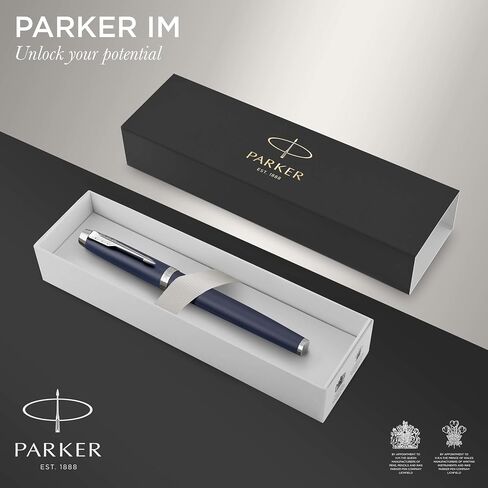 PARKER IM Fountain Pen, Premium Warm Silver, Fine Nib with Blue Ink Refill (1931684) in Saudi Arabia