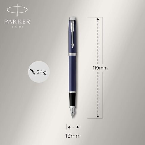 PARKER IM Fountain Pen, Premium Warm Silver, Fine Nib with Blue Ink Refill (1931684) in Saudi Arabia