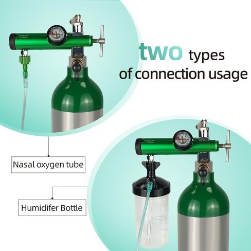 Cick Style Extended Oxygen Regulator Kit for Oxygen Tank CGA 870 Connection 0-15 Liters Per Minute DISS Outlet Includes 1 Humidifier Bottle 1Wrench 5 Brass Yoke Washer Seals 1 Swivel Hose Nipple in Saudi Arabia