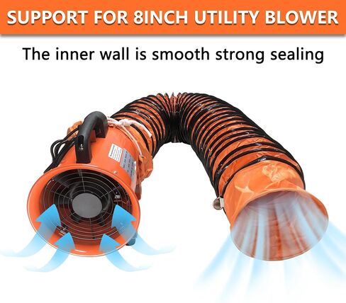 32FT Ducting Hose 12 Inch PVC Flexible Duct Hosing with Adjustable Rope for Utility Blower Exhaust Fan in Kuwait