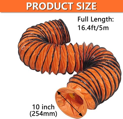 32FT Ducting Hose 12 Inch PVC Flexible Duct Hosing with Adjustable Rope for Utility Blower Exhaust Fan in Kuwait