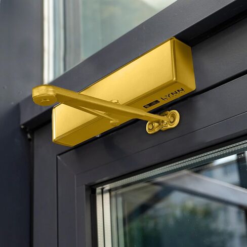 LYNN HARDWARE باب تجاري شديد التحمل، DC9016 باب أوتوماتيكي أقرب، باب تلقائي مثبت على السطح، مقاس 1-6 باب تجاري أقرب للخدمة الشاقة لمناطق المرور الكثيفة، أسود غير لامع in Saudi Arabia