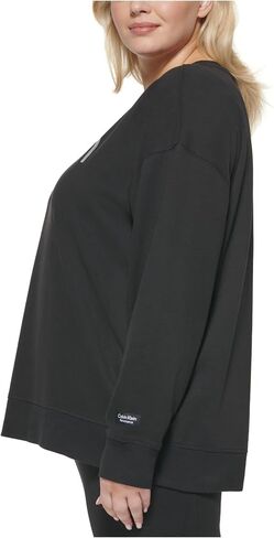 Calvin Klein Performance Womens Plus Logo Fitness Sweatshirt Black 2X in Saudi Arabia