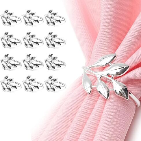 Juvale Metal Leaf Napkin Rings (1.8 Inches, Silver, 12-Pack) in Saudi Arabia