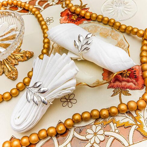 Juvale Metal Leaf Napkin Rings (1.8 Inches, Silver, 12-Pack) in Saudi Arabia