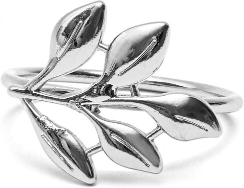 Juvale Metal Leaf Napkin Rings (1.8 Inches, Silver, 12-Pack) in Saudi Arabia