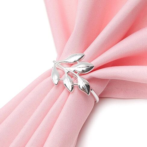 Juvale Metal Leaf Napkin Rings (1.8 Inches, Silver, 12-Pack) in Saudi Arabia