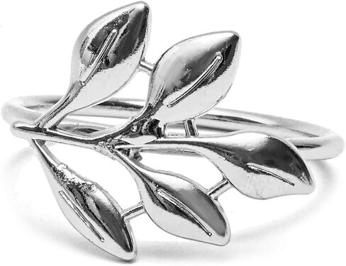 Juvale Metal Leaf Napkin Rings (1.8 Inches, Silver, 12-Pack) in Saudi Arabia