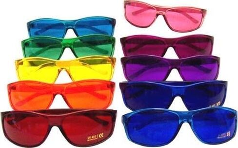 Color Therapy Glasses Pro Style Set of 10 Colors, Poker Sunglasses [Also Available in Set of 7 or 9] in Saudi Arabia