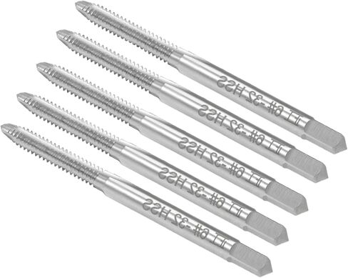 Thread Milling Taps, 6#-32 UNC Thread 2B, High Speed Steel Machine 3 Straight Flutes Screw Threading Tool - (Applications: for Tapping Drilling Machine), 5-Pieces in Saudi Arabia