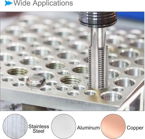 Thread Milling Taps, 6#-32 UNC Thread 2B, High Speed Steel Machine 3 Straight Flutes Screw Threading Tool - (Applications: for Tapping Drilling Machine), 5-Pieces in Saudi Arabia