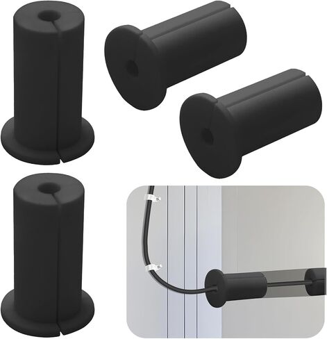 Starlink Cable Routing Kit for 1 Inch Wall Hole, Wall Bushing for Starlink Accessories Cable Wall Pass Through Silicone Exterior Ethernet Cable Grommet, Furniture Wire Holes Sleeve(4 Pcs Black) in Kuwait
