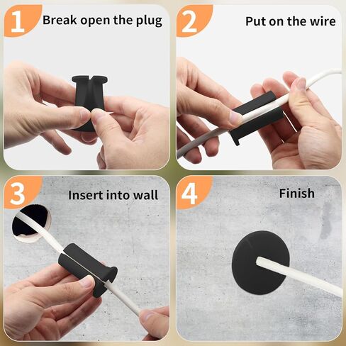 Starlink Cable Routing Kit for 1 Inch Wall Hole, Wall Bushing for Starlink Accessories Cable Wall Pass Through Silicone Exterior Ethernet Cable Grommet, Furniture Wire Holes Sleeve(4 Pcs Black) in Kuwait