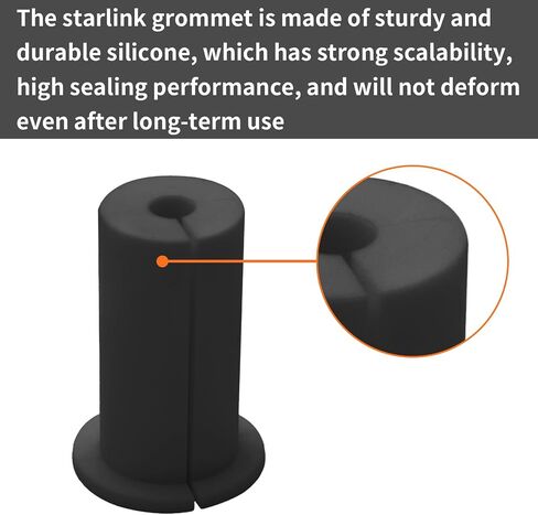 Starlink Cable Routing Kit for 1 Inch Wall Hole, Wall Bushing for Starlink Accessories Cable Wall Pass Through Silicone Exterior Ethernet Cable Grommet, Furniture Wire Holes Sleeve(4 Pcs Black) in Kuwait