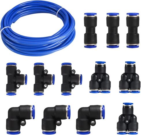 Push Air Fitting, Air Tube Connector 8mm Tubing Air Line PU Air Hose Pipe Tube for Air Line or Water Fluid Transfer 10M/32FT, Blue in Saudi Arabia