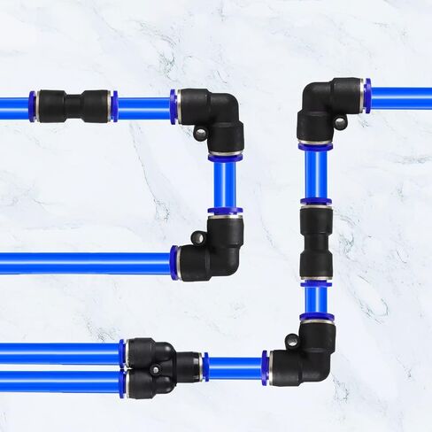 Push Air Fitting, Air Tube Connector 8mm Tubing Air Line PU Air Hose Pipe Tube for Air Line or Water Fluid Transfer 10M/32FT, Blue in Saudi Arabia