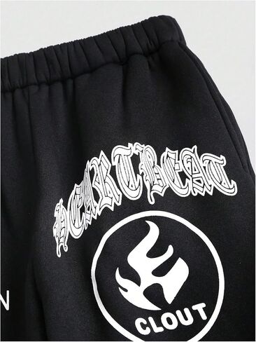 SweatyRocks Women's 2 Piece Outfit Letter Graphic Long Sleeve Hoodies and Sweatpants Sets in Saudi Arabia