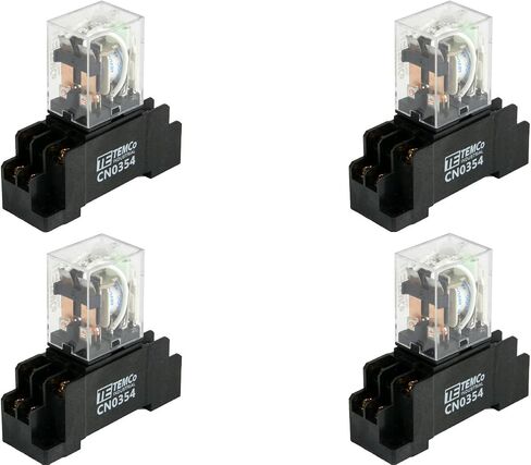 Temco 2X Industrial Ice Cube Plug-in Relay General Purpose 24 VDC 10A Contact 8 Pin (LY2 Format) w/Socket in Saudi Arabia