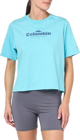 Columbia Women's North Cascades Relaxed Tee, Aquamarine/Elevated High, XX-Large in Saudi Arabia