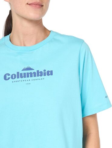 Columbia Women's North Cascades Relaxed Tee, Aquamarine/Elevated High, XX-Large in Saudi Arabia