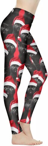GLUDEAR Women's Ugly Christmas Holiday Leggings High Waist 3D Print Xmas Soft Legging in Kuwait