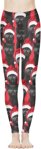 GLUDEAR Women's Ugly Christmas Holiday Leggings High Waist 3D Print Xmas Soft Legging in Kuwait