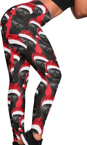 GLUDEAR Women's Ugly Christmas Holiday Leggings High Waist 3D Print Xmas Soft Legging in Kuwait